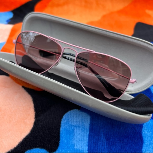 Ray-Ban Junior Sunglasses, Pale Pink Aviators - Picture 4 of 14